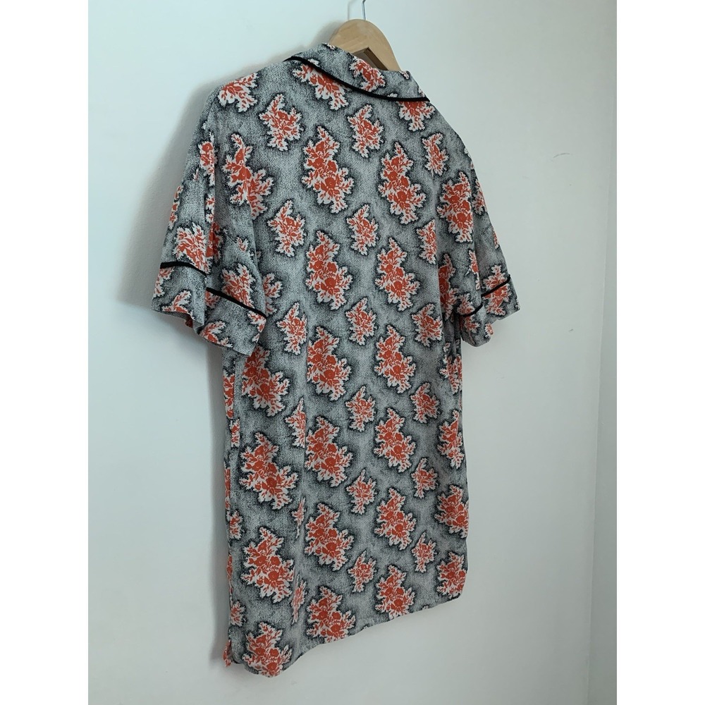 Topshop T-Shirt Dress Kimono Floral SZ US 6 Button Down Skater Resortwear Cabana - Picture 7 of 10